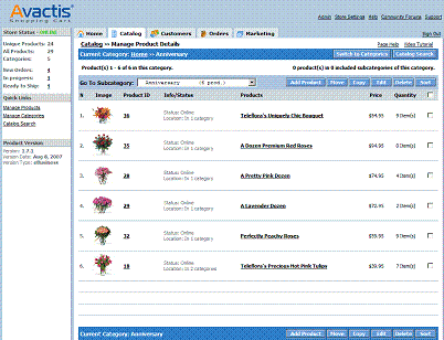 Avactis Shopping Cart hosting screenshot