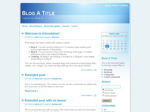 B2Evolution hosting screenshot