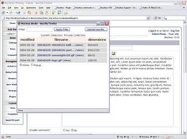 Nucleus CMS hosting screenshot