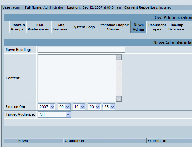 Owl hosting screenshot