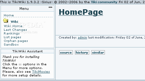 TikiWiki hosting screenshot