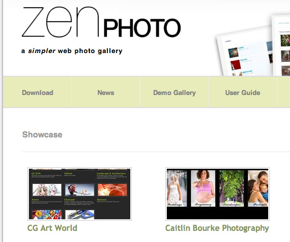 ZenPhoto hosting screenshot